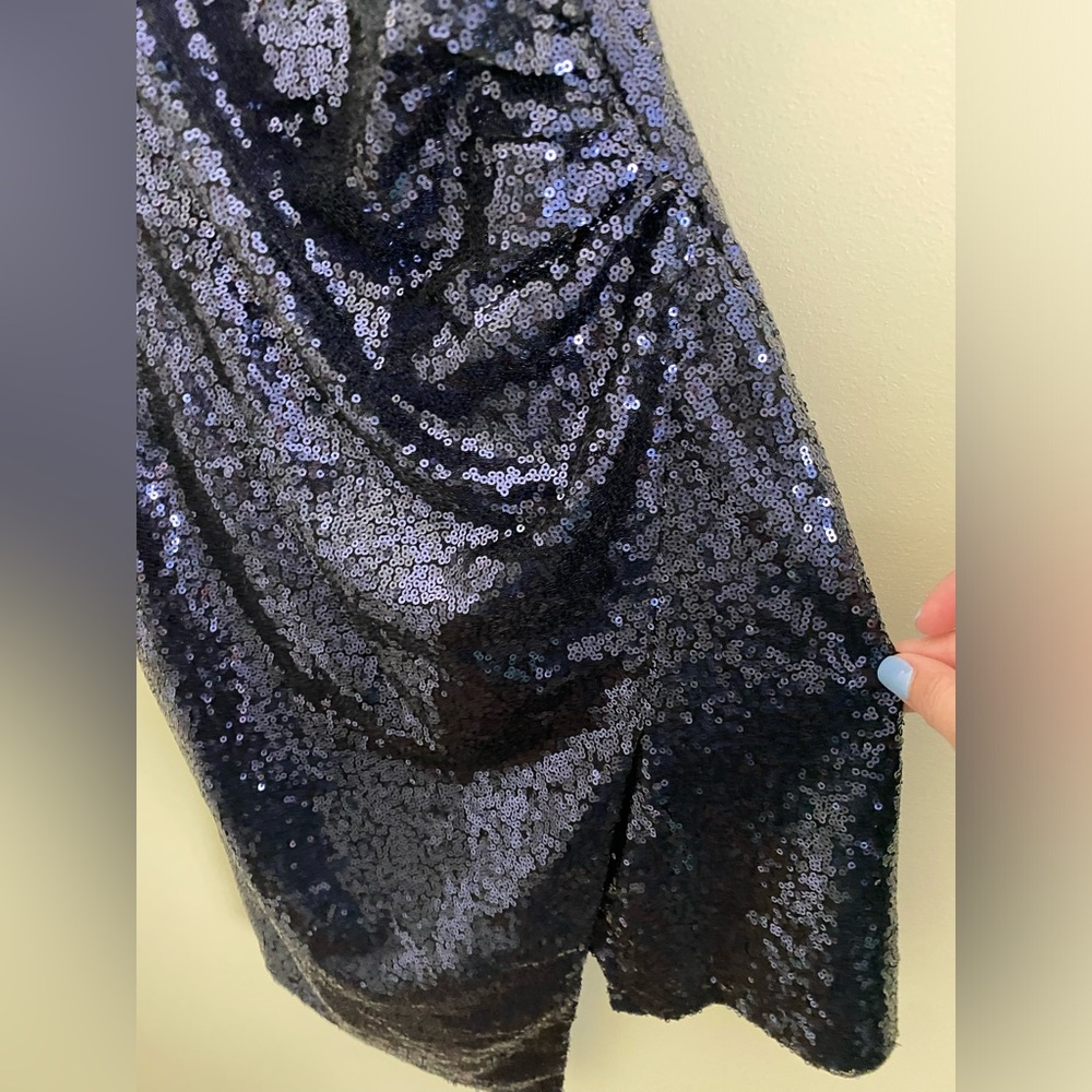 Lulu’s Disco Nights Navy Blue Sequin Bodycon Mini Dress Size Small - Picture 6 of 9